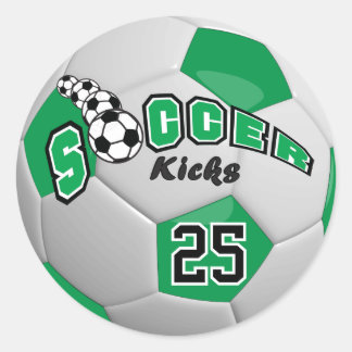 Soccer Ball Kicks |  Green Runt Klistermärke