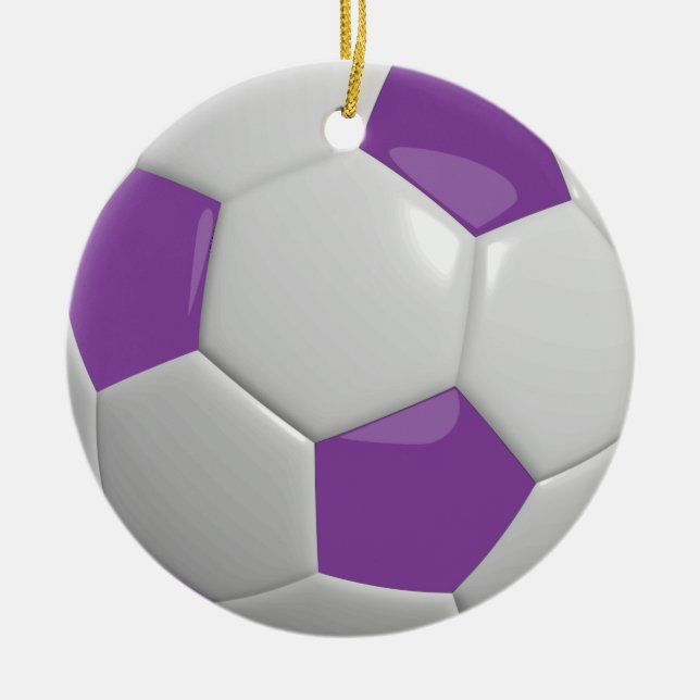 Soccer Ball | LILA Julgransprydnad Keramik (Framsidan)