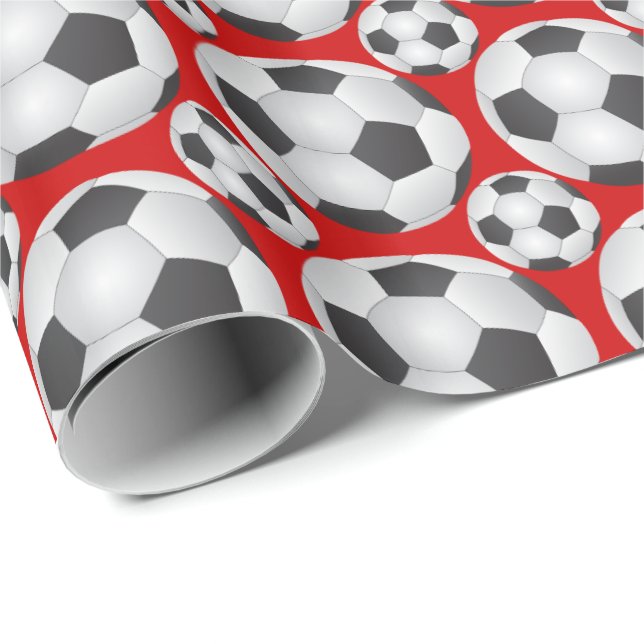 Soccer Ball Mönster Presentpapper (Rullad Hörn)
