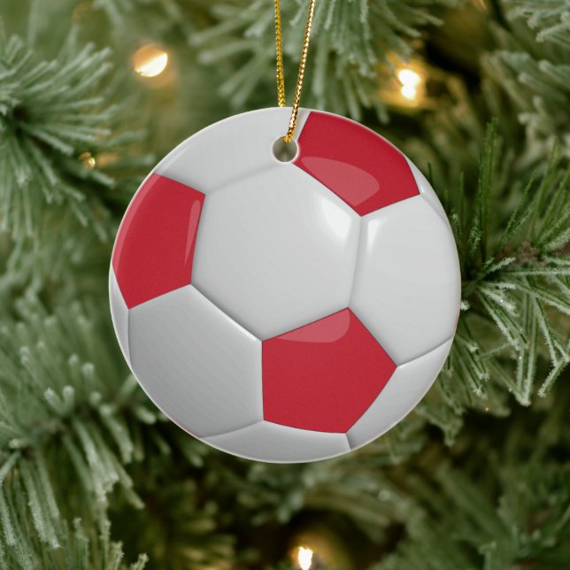 Soccer Ball | Mörk Red Julgransprydnad Keramik (Träd)