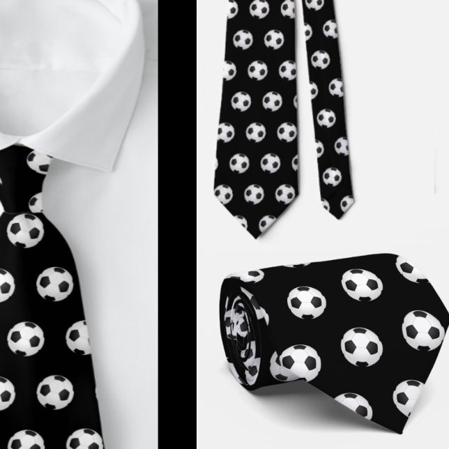 Soccer Ball Neck Tie - Avslappnad Sports Necktie Slips (Skapare uppladdad)