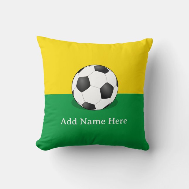 Soccer Ball on Yellow and Green Background Kudde (Framsida)