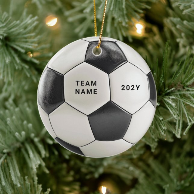Soccer Ball Ornament | Personalized Team Name Year (Träd)