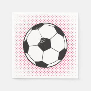 Soccer Ball Party Napkins - Rosa Pappersservett