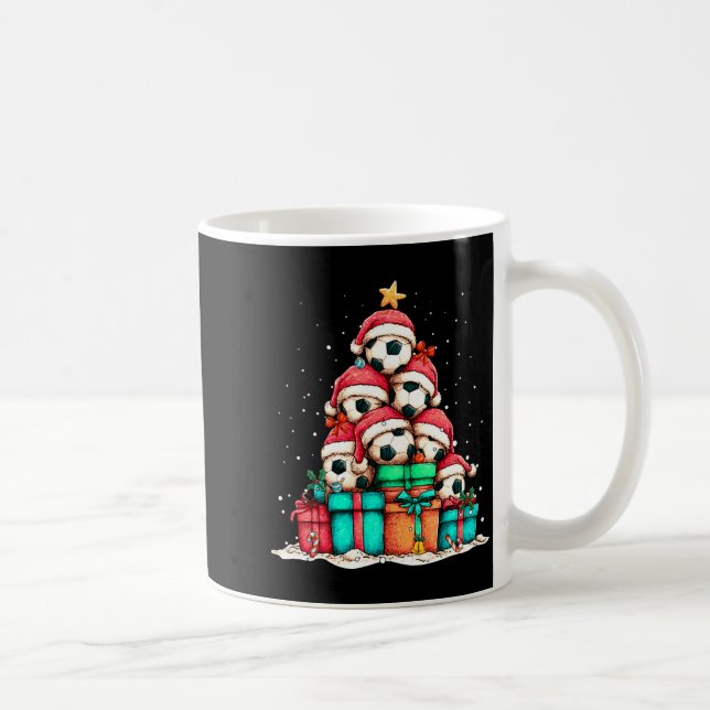 Soccer Ball Player Le Christmas Tree Xmas Long Sle Kaffemugg (Höger)