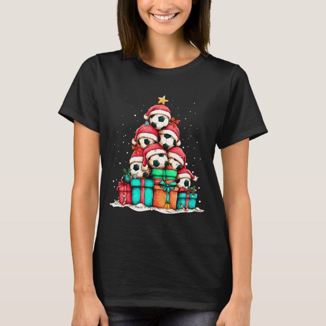 Soccer Ball Player Le Christmas Tree Xmas Long Sle T Shirt (Framsida)