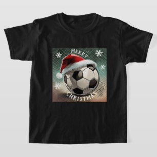 Soccer Ball Red Santa Hat Snowflake-jul T Shirt
