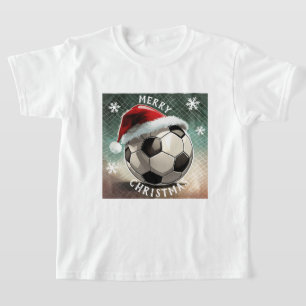 Soccer Ball Red Santa Hat Snowflake-jul T Shirt