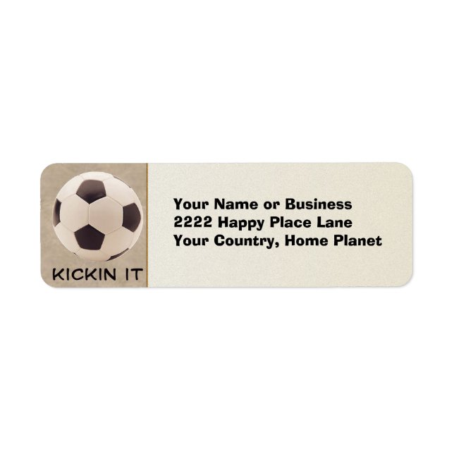 Soccer Ball Returadress Etikett (Framsidan)