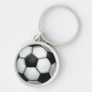 Soccer Ball Rund Silverfärgad Nyckelring