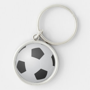 Soccer Ball Rund Silverfärgad Nyckelring