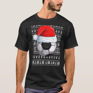 Soccer Ball Santa Hat jul Boll Santa Pajamas T Shirt