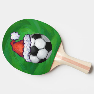 Soccer Ball Santa Hat på Grönt Pingisracket