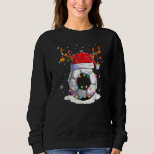 Soccer Ball Santa Hat Reindeer jul Ljus T Shirt
