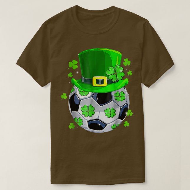 Soccer Ball Shamrock Funny Irish St Patrick Day T Shirt (Design framsida)