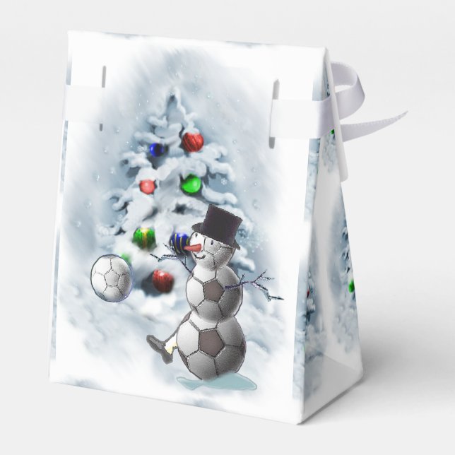 Soccer Ball Snögubbe jul Presentaskar (Baksidan Sidan)