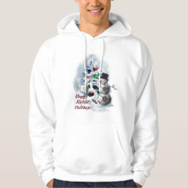 Soccer Ball Snögubbe jul Sweatshirt Med Luva