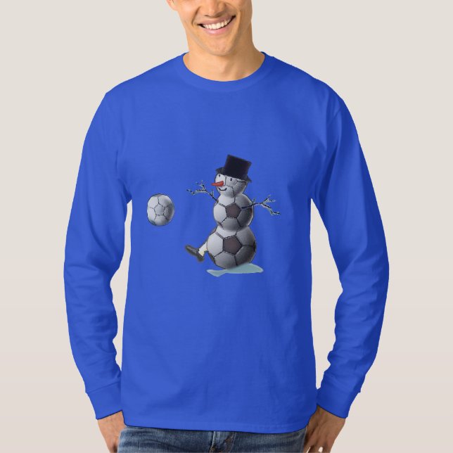 Soccer Ball Snögubbe T-shirt (Framsida)