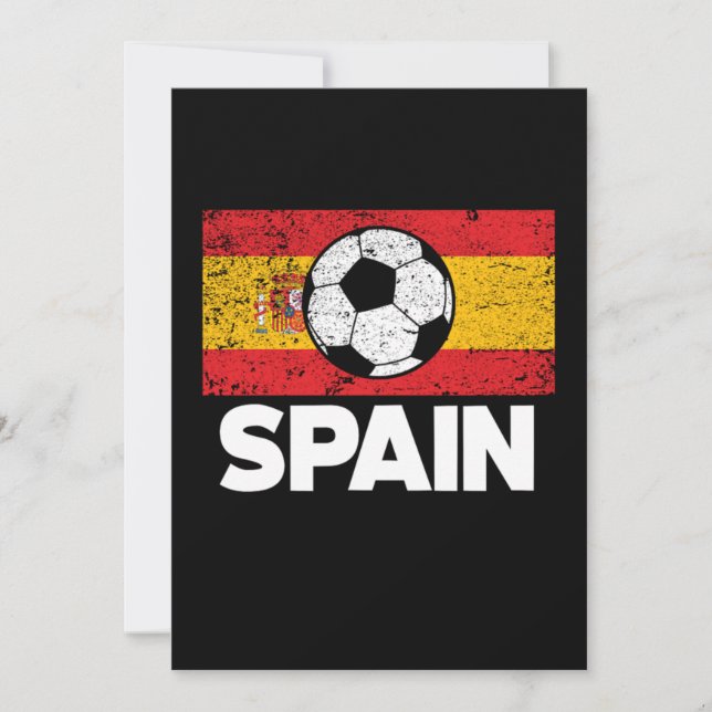 Soccer Ball Spain Flag Football Player 2021 Gift Inbjudningar (Framsida)