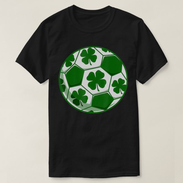 Soccer Ball St patricks day Shamrock T Shirt (Design framsida)