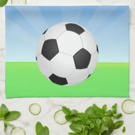 Soccer Ball Sunny Day Kökshandduk