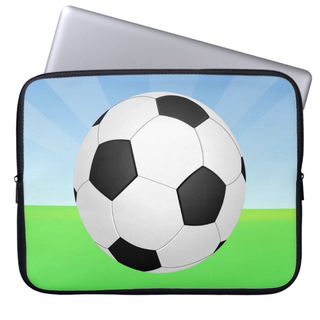 Soccer Ball Sunny Day Laptop Sleeve (Framsidan)