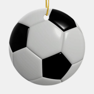 Soccer Ball Svart Julgransprydnad Keramik
