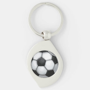 Soccer Ball Swirl Silverfärgad Nyckelring