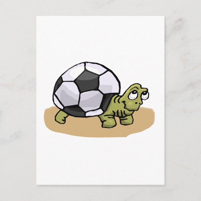 Soccer Ball Turtle Vykort (Framsida)