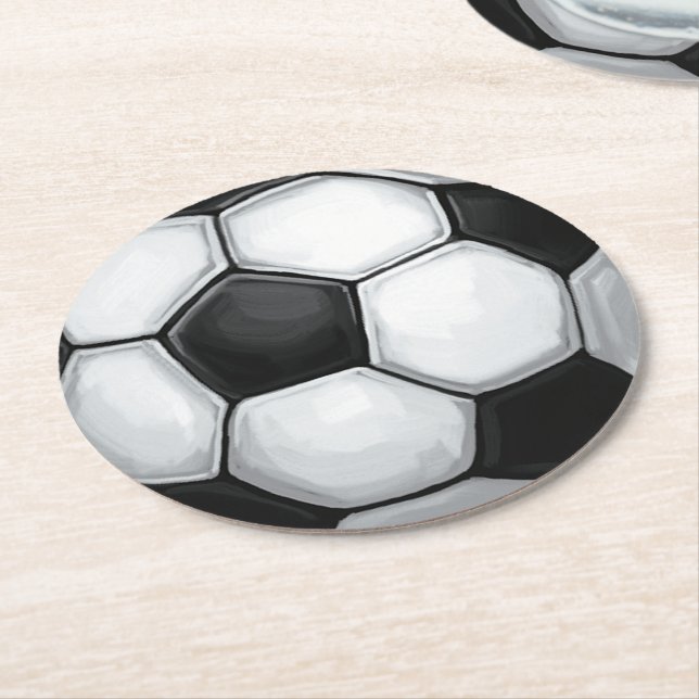 Soccer Ball Underlägg Papper Rund (Vinklad)