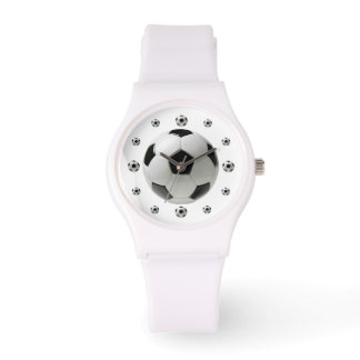 Soccer Ball White Sporty Watch Armbandsur