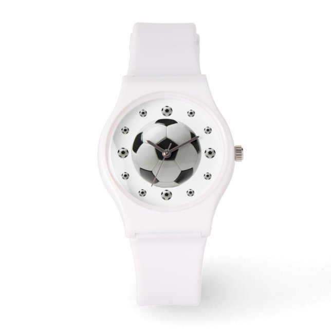 Soccer Ball White Sporty Watch Armbandsur (Framsida)