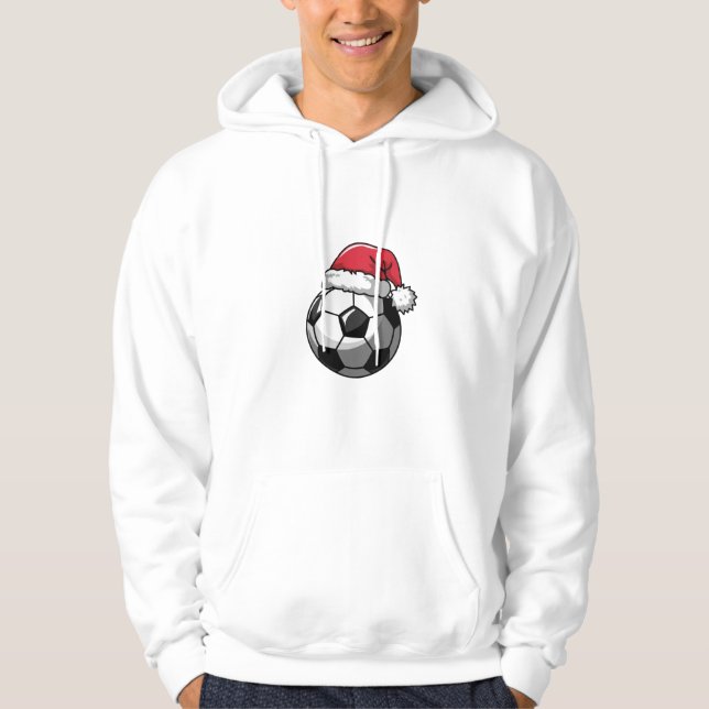 Soccer Ball with Santa Hat Hoodie (Framsida)