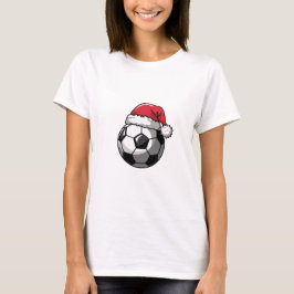 Soccer Ball with Santa Hat T Shirt