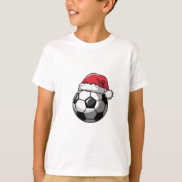 Soccer Ball with Santa Hat T Shirt