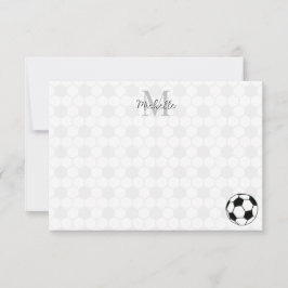 Soccer Balls Black and White Personalized Monogram Anteckningskort