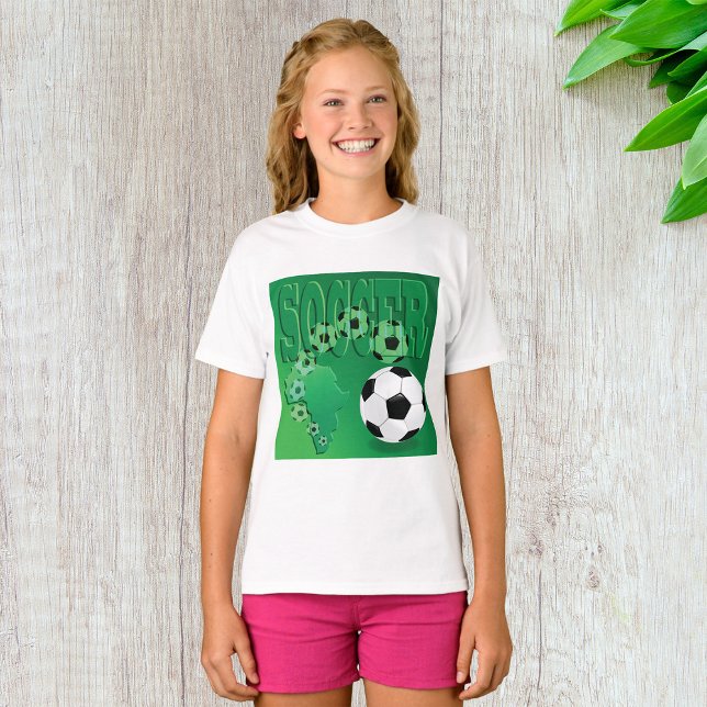 Soccer Balls Girls T-Shirt (Skapare uppladdad)