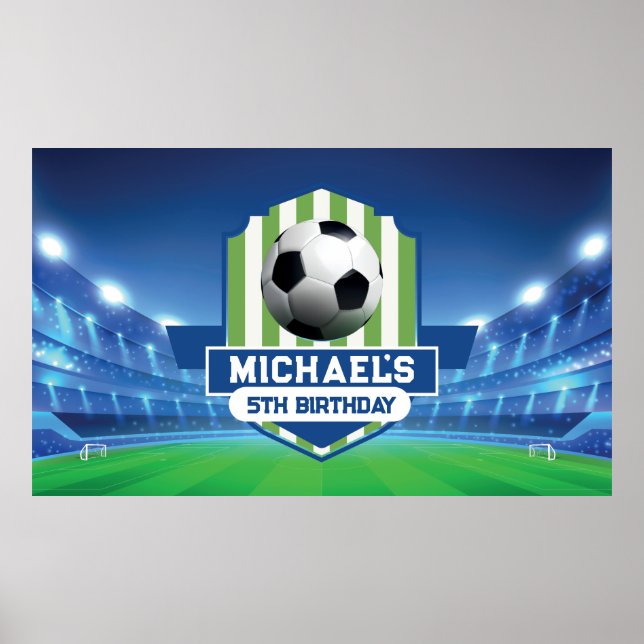 Soccer Birthday banner backdrop  Poster (Framsidan)