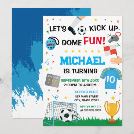 Soccer Birthday boy Invitation Inbjudningar