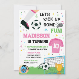 Soccer Birthday girl Invitation Inbjudningar