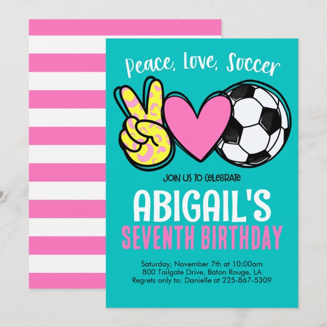 Soccer Birthday Inbjudan (Fram/baksida)