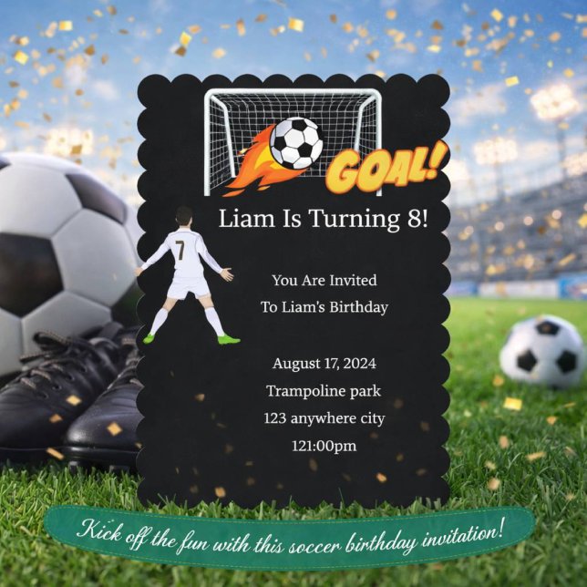 SOCCER BIRTHDAY INBJUDANDE FÖR BOYER INBJUDNINGAR (Skapare uppladdad)