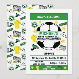 Soccer Birthday Party Invitation Inbjudningar