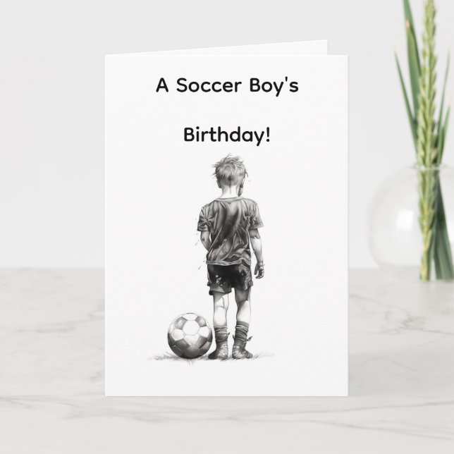 SOCCER BOY BIRTHDAY-KORT TACK KORT (Framsida)