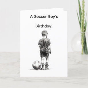 SOCCER BOY BIRTHDAY-KORT TACK KORT