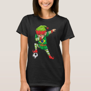 Soccer Boy Dabbing Elf Squad jul Brasilien Foot T Shirt