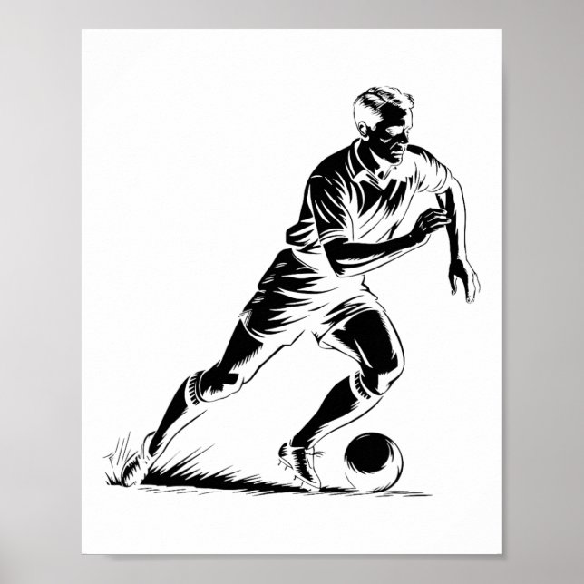 Soccer Byll In Motion Pixel Art Design _1  Poster (Framsidan)