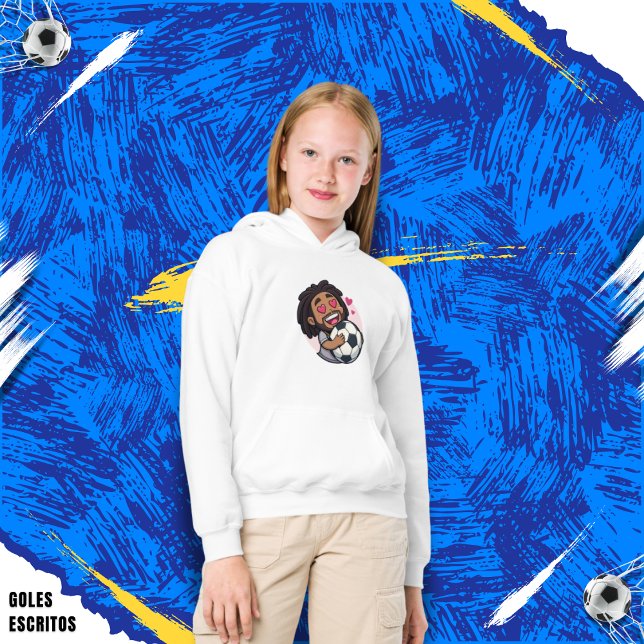 Soccer cartoon brunette man face in love t shirt (Skapare uppladdad)