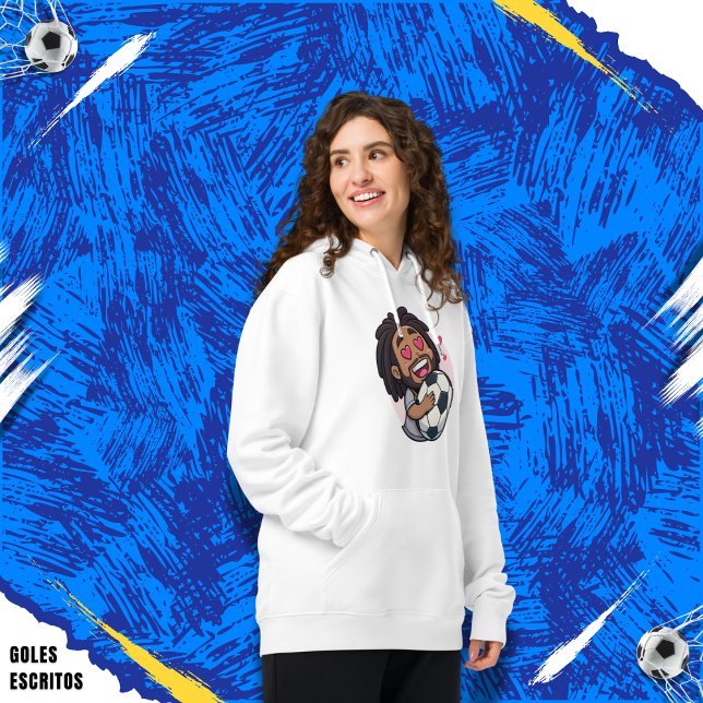 Soccer cartoon brunette man face in love t shirt (Skapare uppladdad)