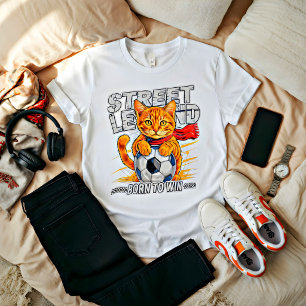 Soccer Cat Legend: Sött Fotbollsentusiastiskt Pres T Shirt